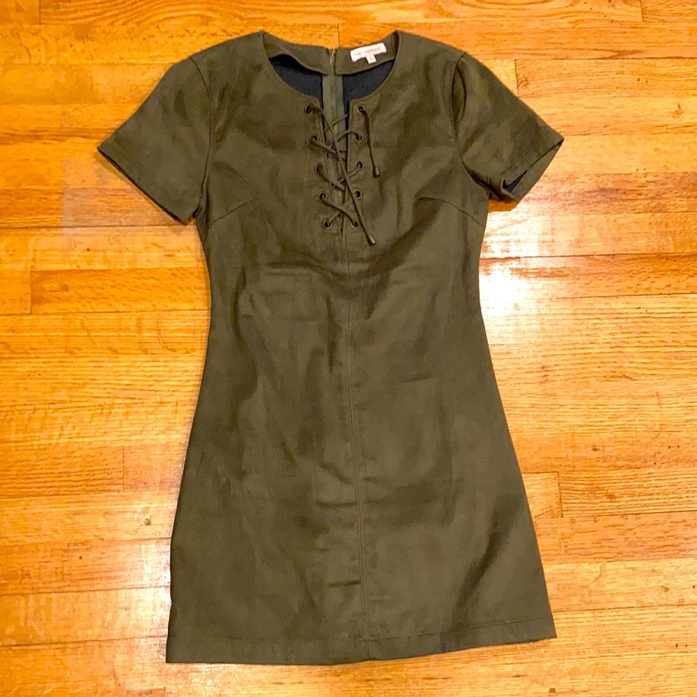 Ultra suede washable khaki dress😎